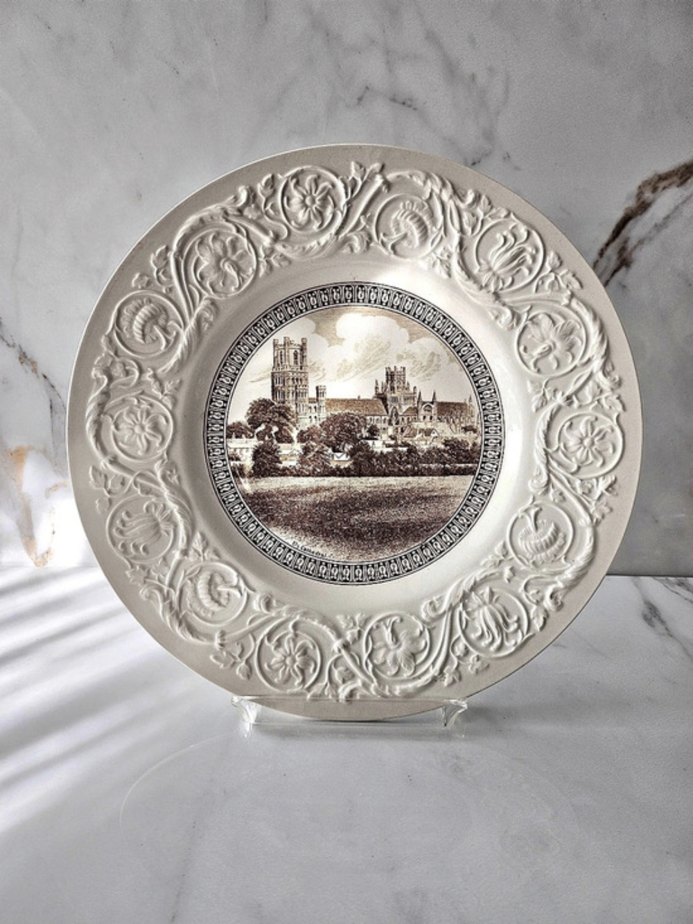 Vintage Wedgwood English Cathedrals "Ely" Cream Creamware Dinner Display Plate